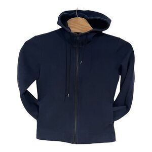 Everlane Men's Full Zip Hoodie Hooded Sweatshirt Heather Dark Navy Blue Sz Small